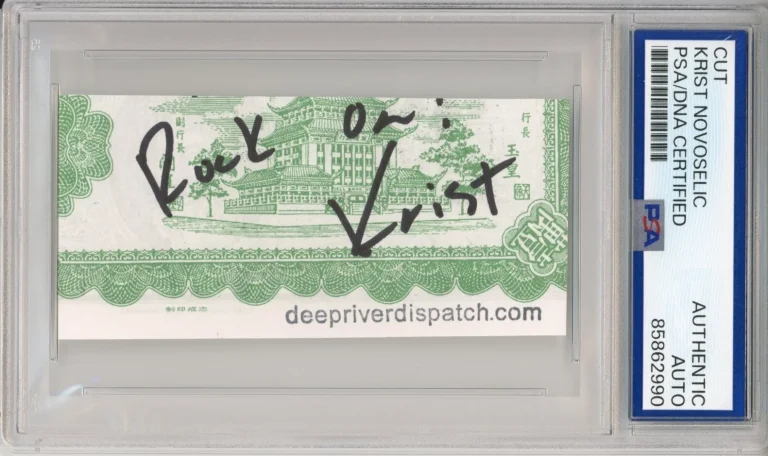 KRIST NOVOSELIC NIRVANA BAND ROCK ON! SIGNED RARE CUT SIGNATURE AUTO PSA DNA COA