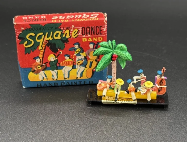 Vintage Coconut Palm Square Dance Band Miniature Figurine Set Rare