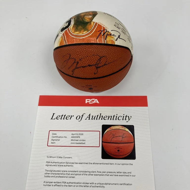 Michael Jordan Signed Painted Mini Basketball PSA DNA COA