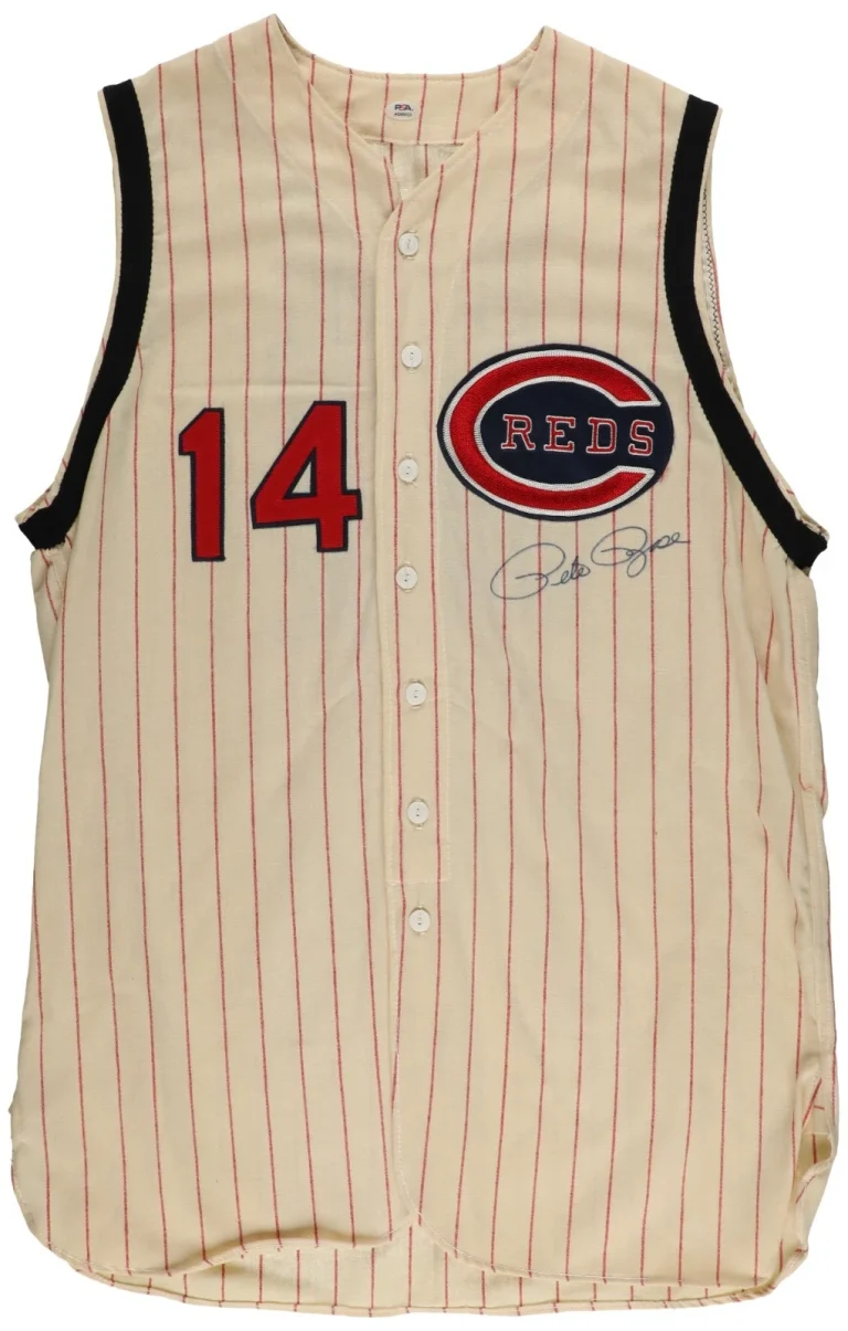 Pete Rose Signed Vintage Cincinnati Reds Jersey PSA DNA
