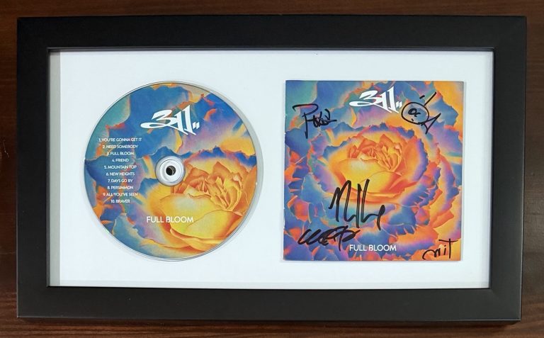 311 FRAMED BAND SIGNED Full Bloom Album Cover Book & CD Beckett BAS COA AUTO