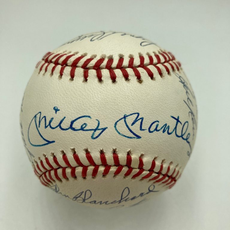1961 New York Yankees World Series Champs Team Signed Baseball Mickey Mantle JSA