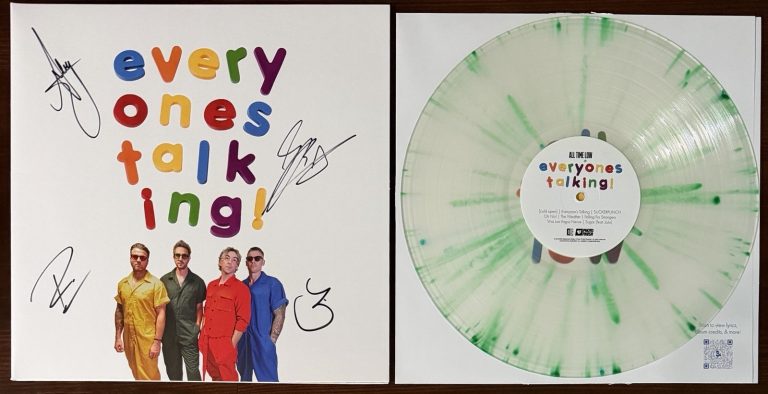 BAND SIGNED ALL TIME LOW EVERYONES TALKING VINYL LP BECKETT BAS COA AUTOGRAPH