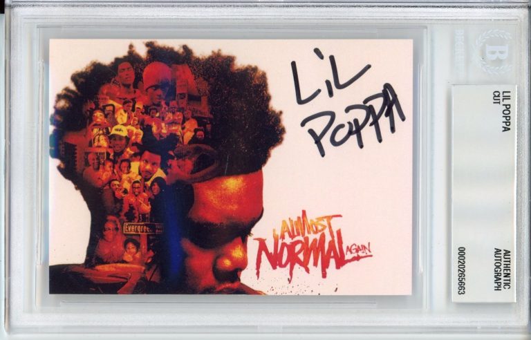 Lil Poppa SIGNED Almost Normal Again AUTOGRAPH Cover Art Card Beckett BAS COA