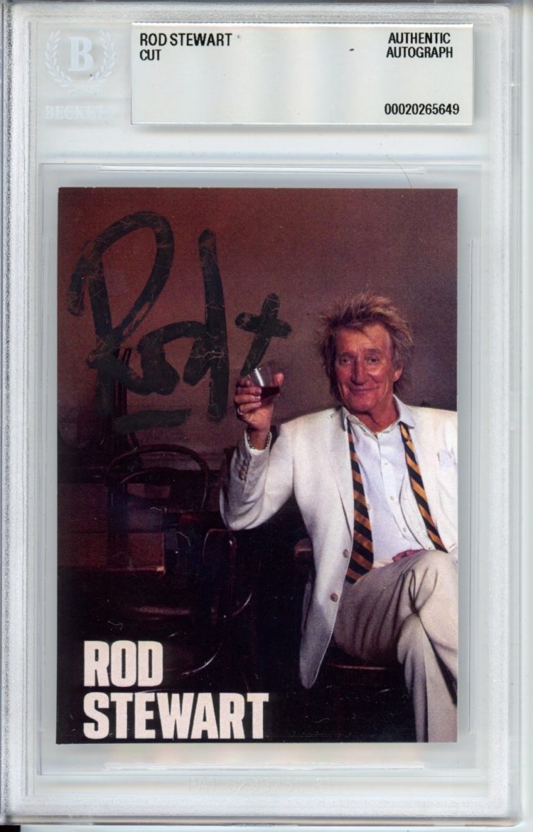 SIGNED Rod Stewart Swing Fever CD Album Cover Card Beckett BAS COA Autograph