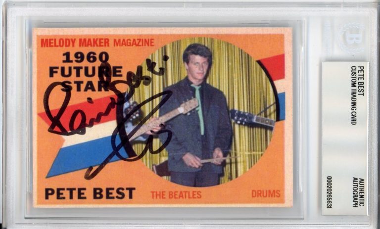 Pete Best The Beatles Original Member SIGNED Card Beckett BAS COA AUTOGRAPH
