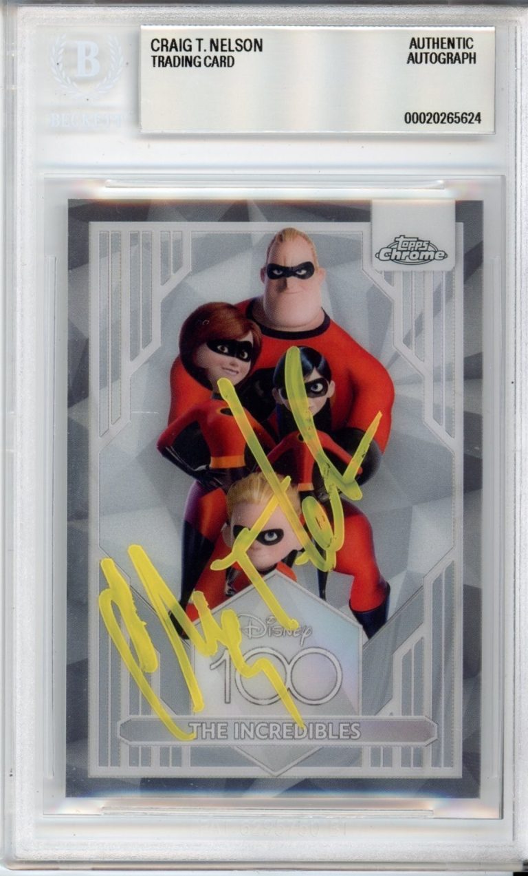 2023 DISNEY TOPPS CHROME SIGNED MR INCREDIBLE CRAIG NELSON BAS BECKETT COA AUTO