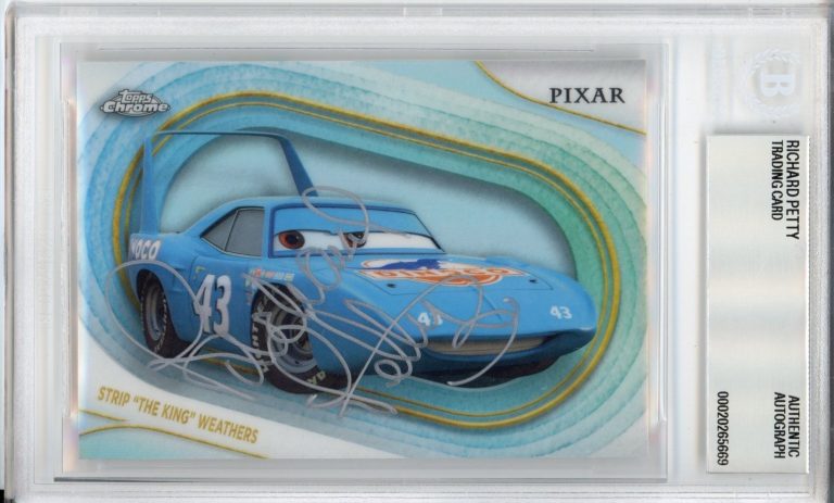 2025 TOPPS CHROME DISNEY CARS SIGNED REFRACTOR RICHARD PETTY BECKETT BAS AUTO