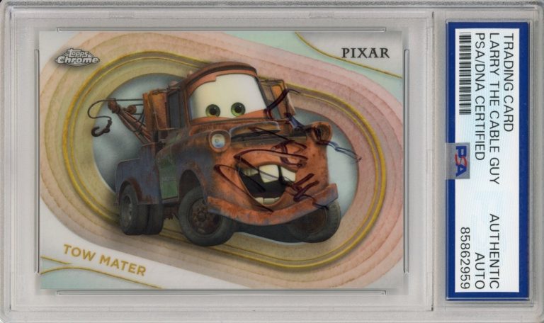 2025 TOPPS CHROME REFRACTOR DISNEY MATER SIGNED LARRY THE CABLE GUY PSA DNA COA