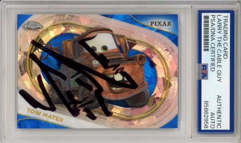 2025 TOPPS CHROME SAPPHIRE DISNEY MATER SIGNED LARRY THE CABLE GUY PSA DNA AUTO