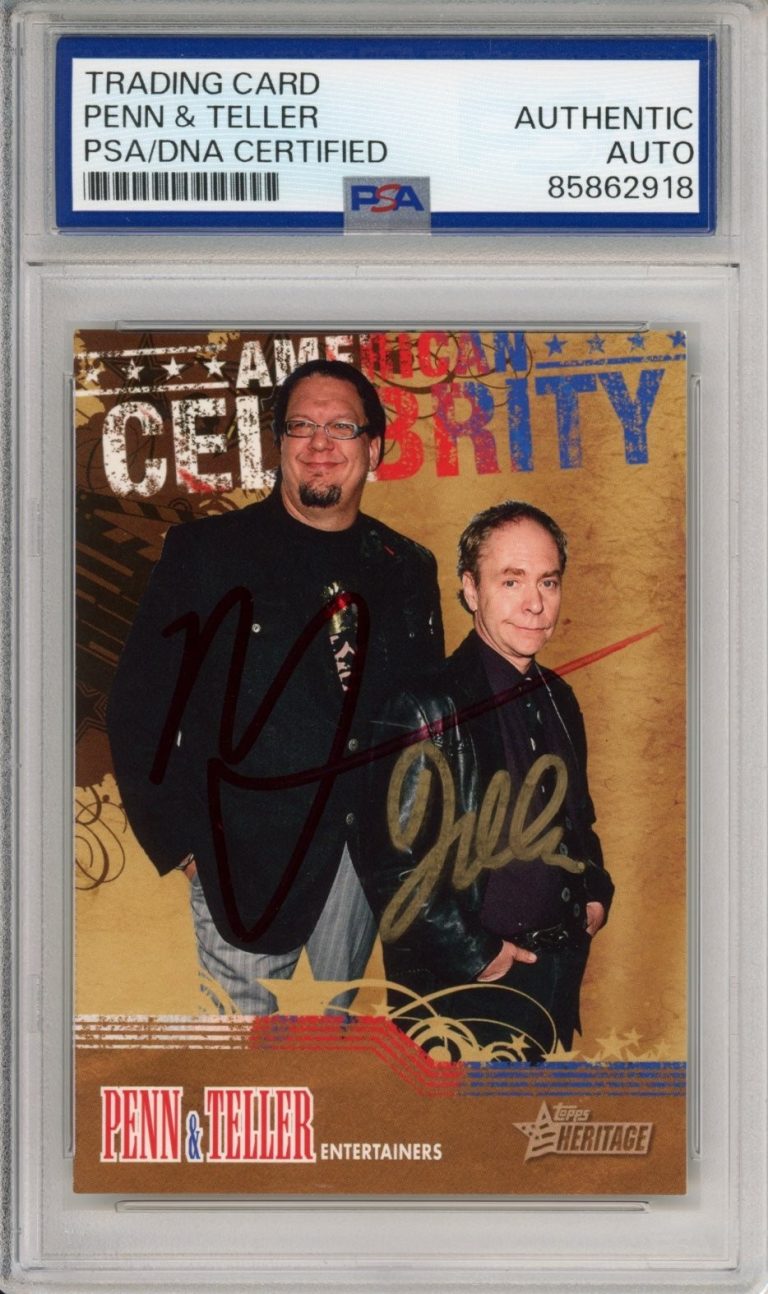 2009 Topps American Heritage Penn & Teller SIGNED Card PSA DNA COA AUTOGRAPH