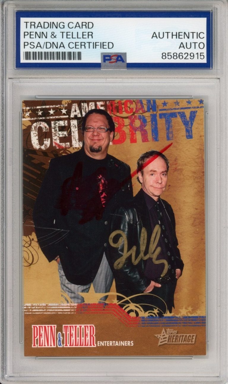 2009 Topps American Heritage Penn & Teller SIGNED DUAL AUTO PSA DNA AUTOGRAPH