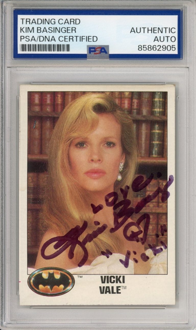 1989 Topps Batman #6 KIM BASINGER Vicki Vale Signed Autograph Card PSA DNA COA