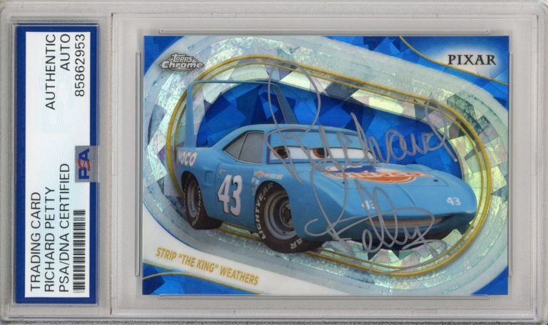 2025 TOPPS CHROME SAPPHIRE DISNEY CARS SIGNED RICHARD PETTY PSA DNA COA AUTO