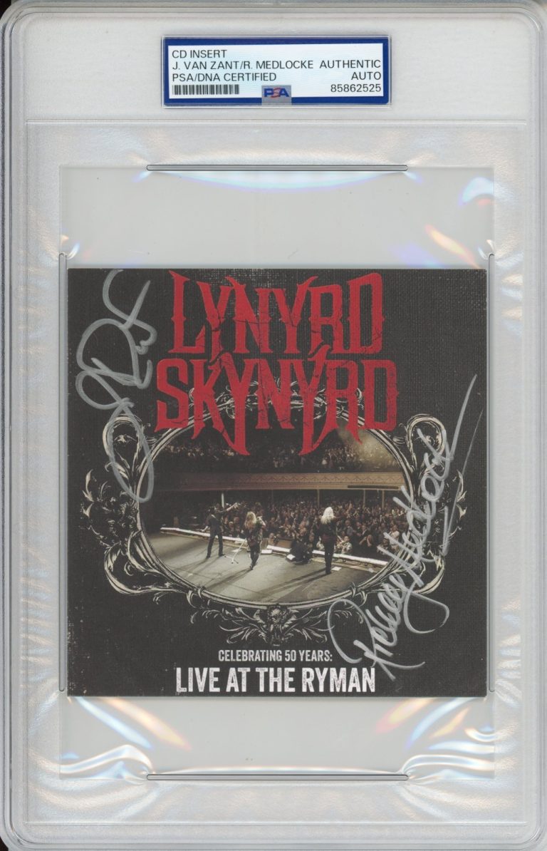 SIGNED Lynyrd Skynyrd Johnny Van Zant & R Medlocke Ryman Cover Card PSA DNA COA