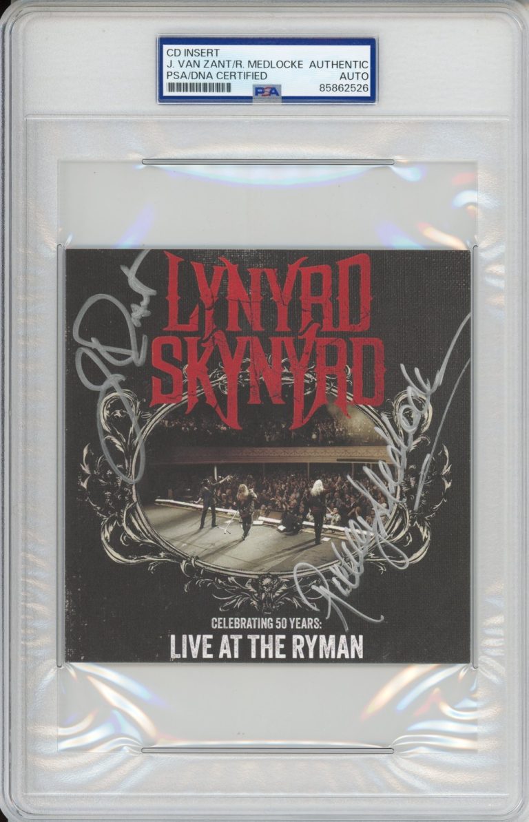 SIGNED Lynyrd Skynyrd Johnny Van Zant & R Medlocke Ryman Album Card PSA DNA COA