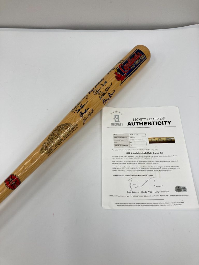 1982 St Louis Cardinals World Series Champs Team Signed Baseball Bat Beckett COA