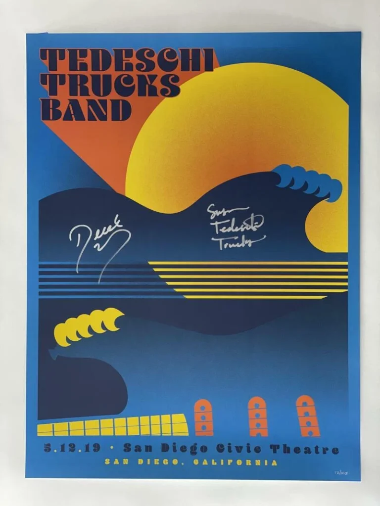 TEDESCHI TRUCKS BAND SIGNED AUTOGRAPH 18X24 CONCERT TOUR POSTER - SAN DIEGO 2019