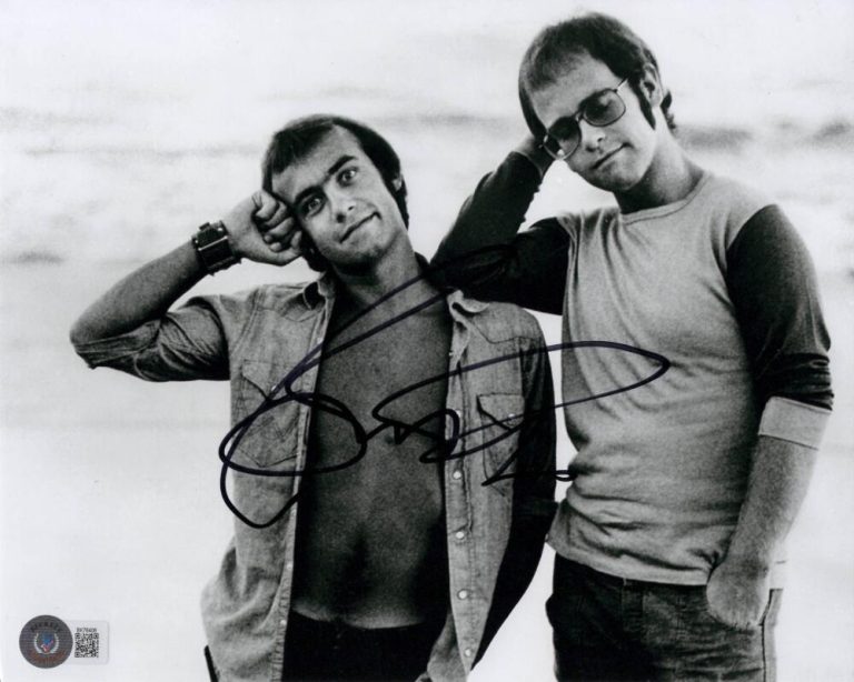 Bernie Taupin Signed Autograph 8x10 Photo Elton John Collaborator - Beckett COA