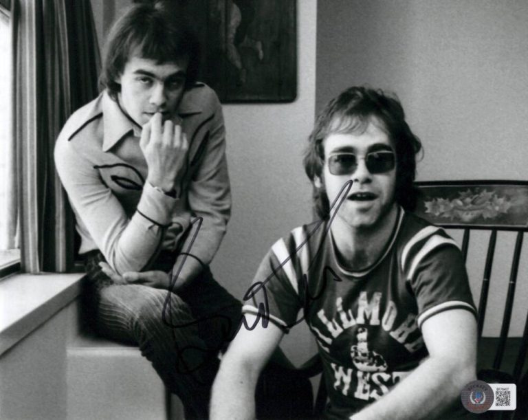 Bernie Taupin Signed Autograph 8x10 Photo Elton John Collaborator w/ Beckett COA
