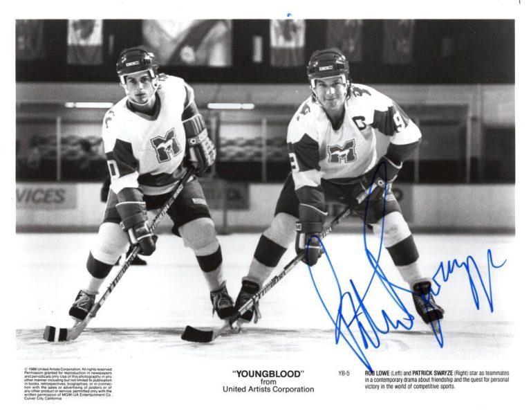 Patrick Swayze Signed Autograph 8x10 Photo - RARE Young Blood Star with Rob Lowe