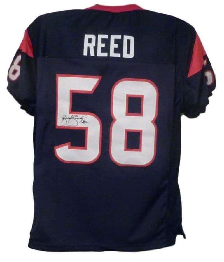 Brooks Reed Autographed/Signed Pro Style Blue XL Jersey DEN 15037