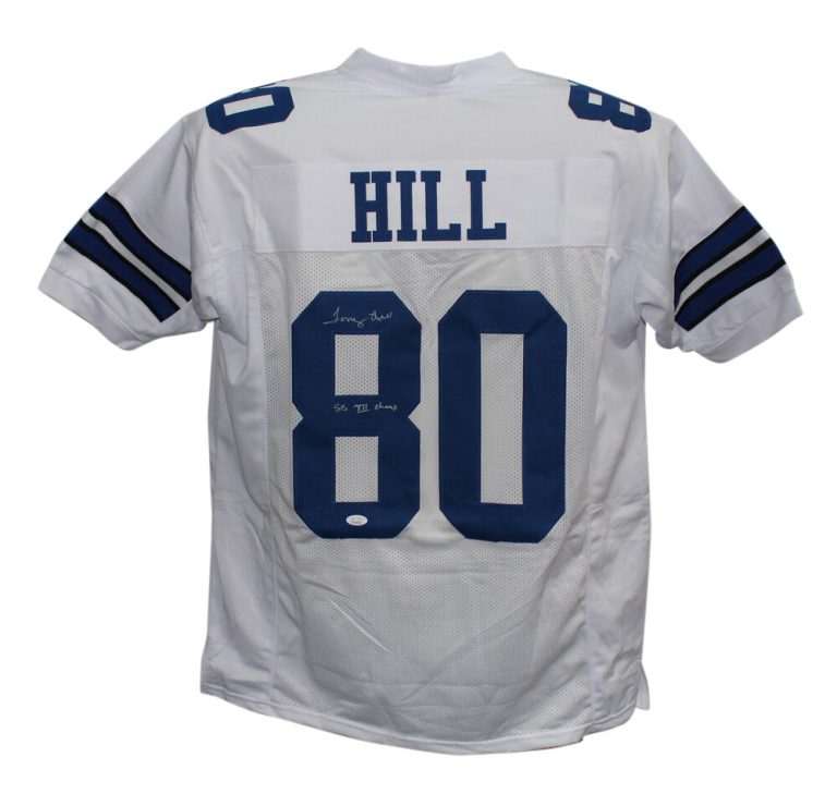 Tony Hill Autographed/Signed Pro Style White XL Jersey SB Champs JSA 33977