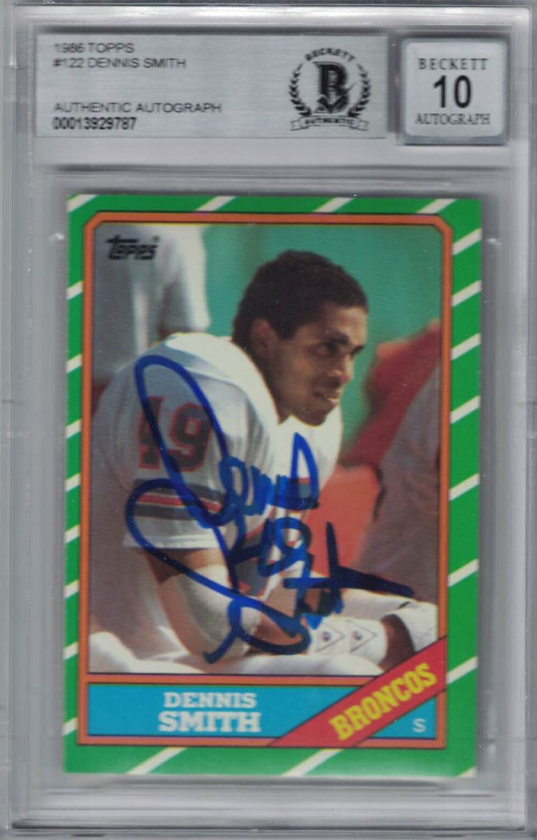 Dennis Smith Autographed 1986 Topps #122 Rookie Card Beckett Slabbed 34304