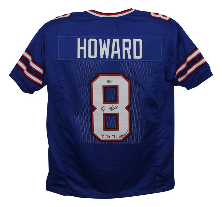 OJ Howard Signed Pro Style Blue XL Jersey Circle the Wagons Beckett 39318