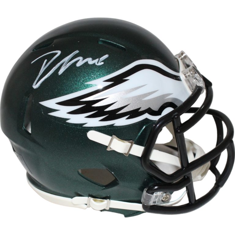 D'Andre Swift Signed Philadelphia Eagles Speed Mini Helmet Beckett 43053