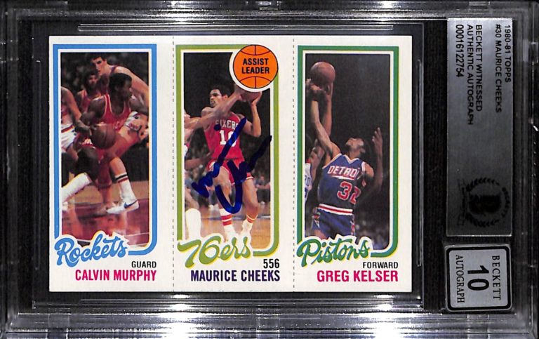 Maurice Cheeks Signed 1980 Topps #30 Trading Card Grade 10 Beckett 43886