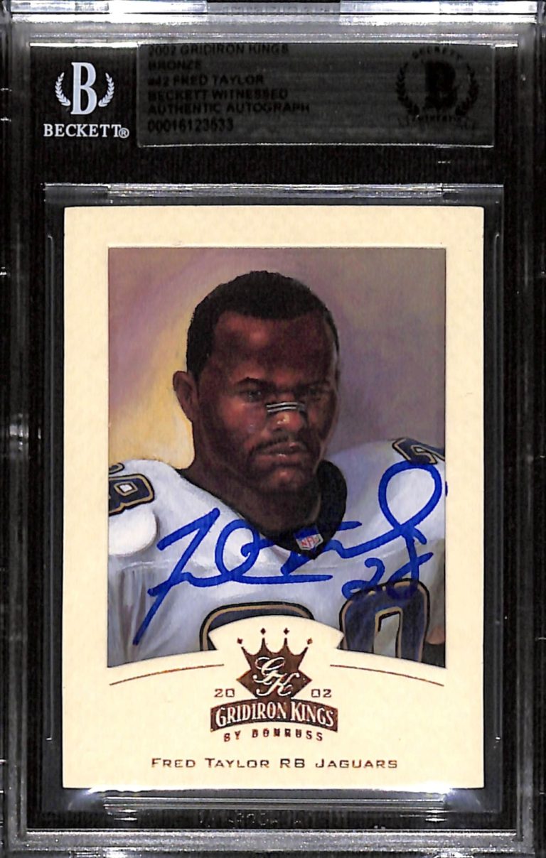Fred Taylor Signed 2002 Gridiron Kings Bronze #42 Trading Card Beckett 43878