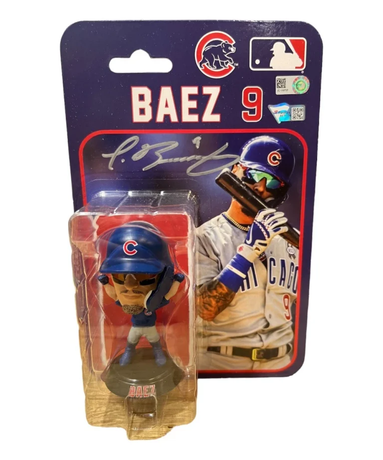 Javier Baez Signed Mini Bobble Head Chicago Cubs Dual Authentication FAN 41059