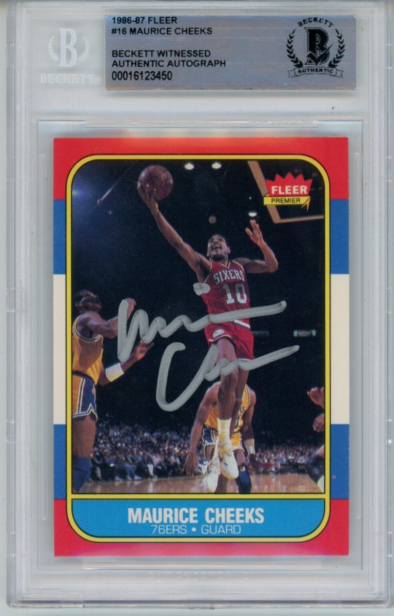Maurice Cheeks Autographed 1986 Fleer #16  Card Beckett 43955