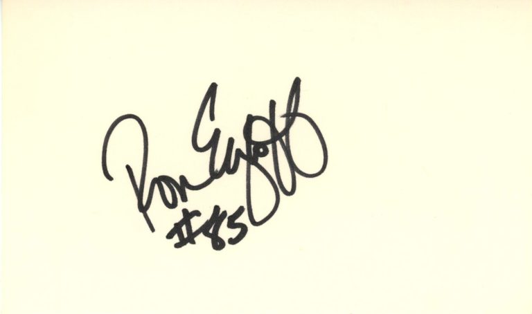 Ron Egloff Autographed Denver Broncos Index Card Beckett 45326