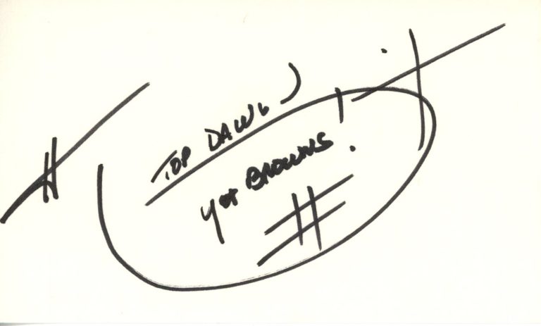 Hanford Dixon Autographed Cleveland Browns Index Card Beckett 45397