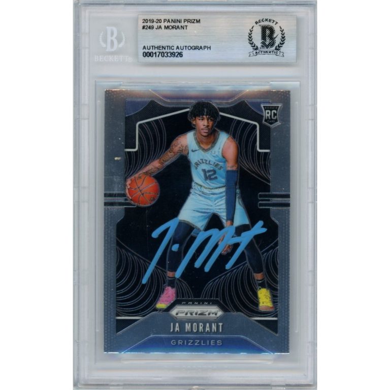 Ja Morant Autographed/Signed 2019 Prizm #249 Card Beckett 46446