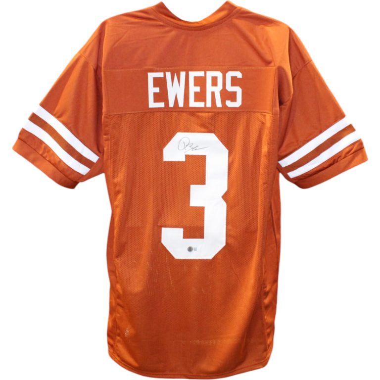 Quinn Ewers Autographed/Signed College Style Sz XL Orange Jersey Beckett 47629