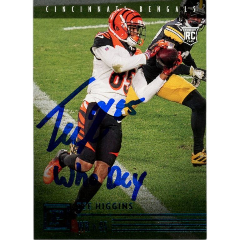 Tee Higgins Autographed Panini PA-19 Who Dey Trading Card Beckett 48910