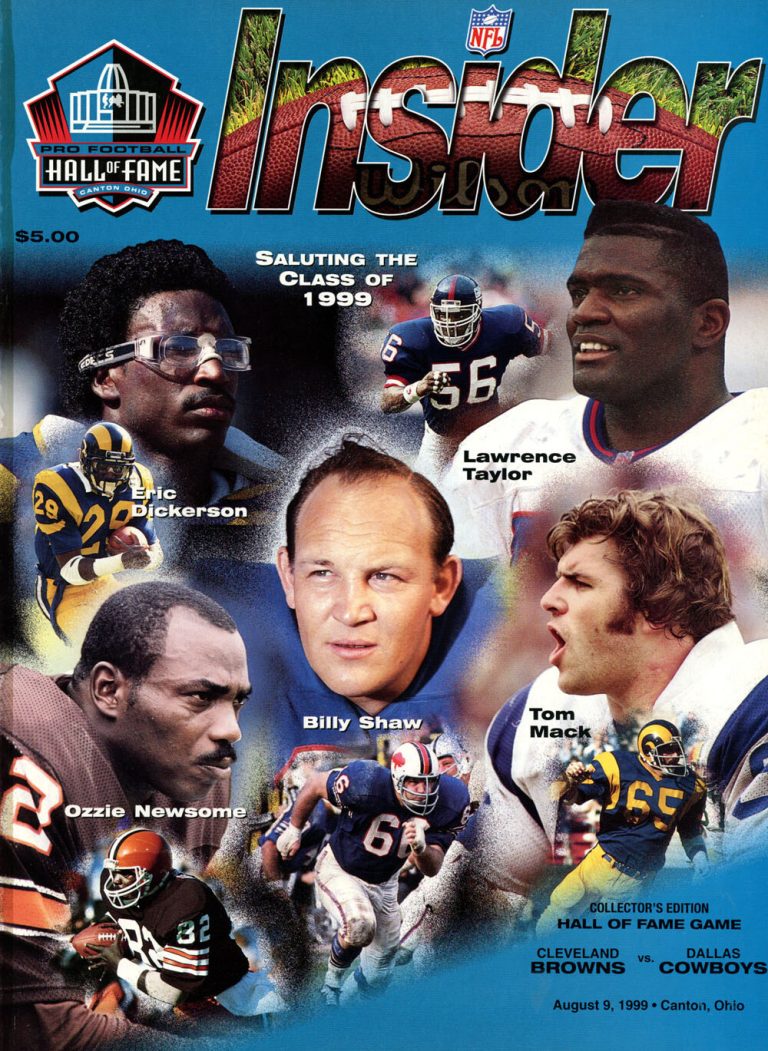 1999 Insider Hall of Fame Game Program Browns vs Cowboys 42467