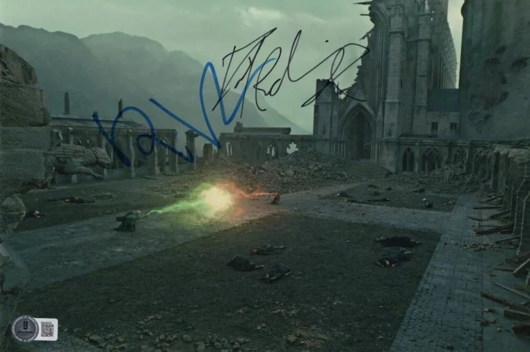 Daniel Radcliffe & Ralph Fiennes Signed Autograph Photo Harry Potter Beckett COA