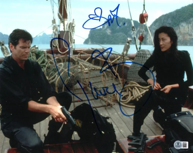 Pierce Brosnan & Michelle Yeoh Signed Autograph 11x14 Photo w/ Beckett COA