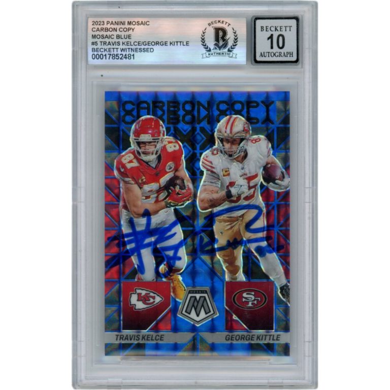 George Kittle Travis Kelce 23 Mosaic #CC-5 /99 Slab Trading Card Beckett 49082