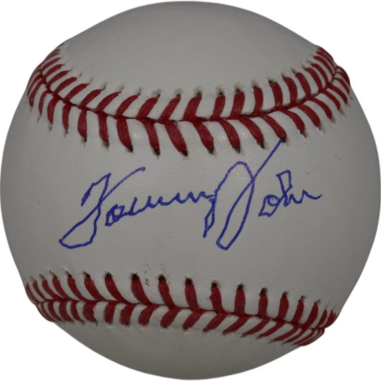 Tommy John Autographed/Signed New York Yankees OML Baseball Beckett 50120