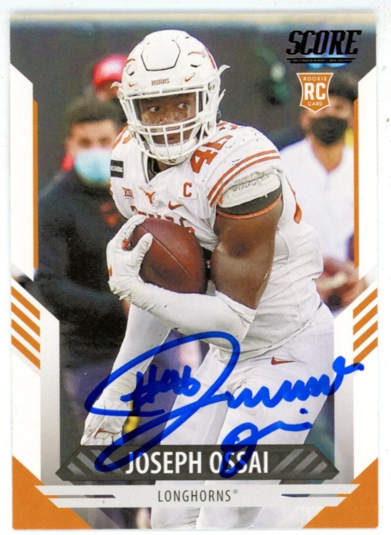 Joseph Ossai Autographed/Signed 2021 Score #354 Trading Card Beckett 50164