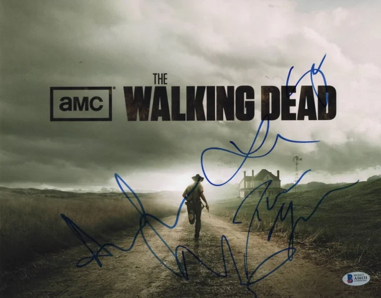 NORMAN REEDUS LAUREN COHAN +3 CAST SIGNED AUTOGRAPH THE WALKING DEAD 11x14 PHOTO