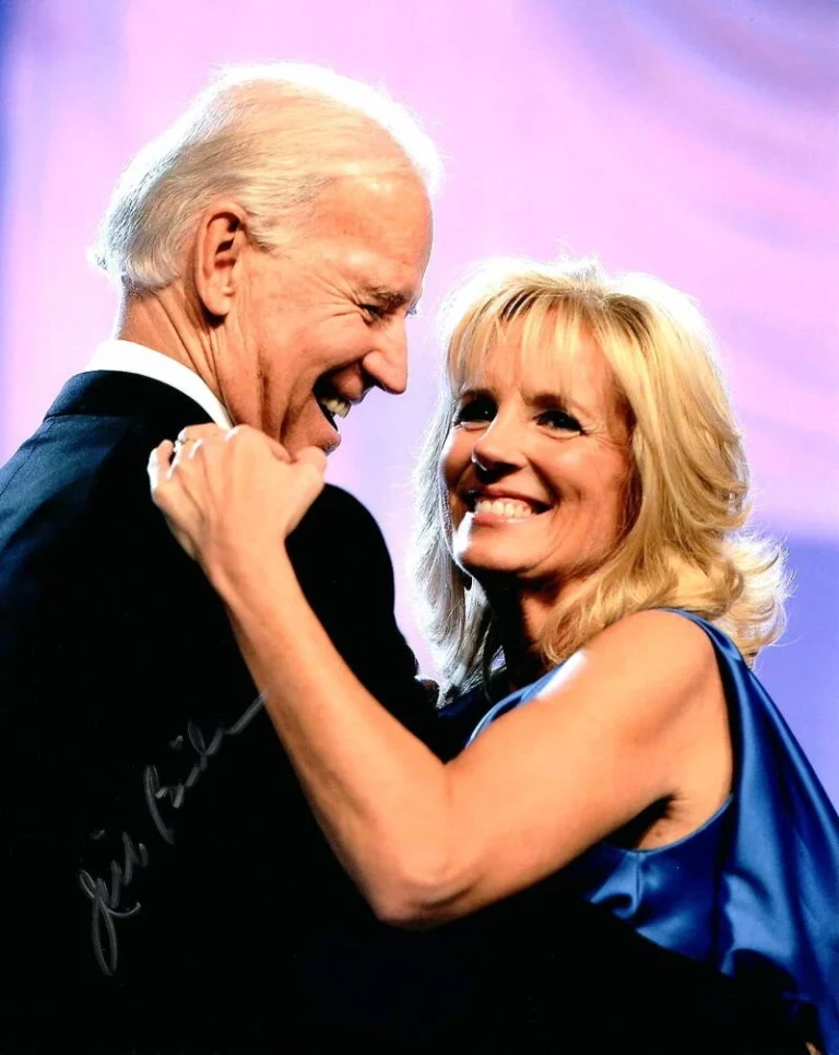 JILL BIDEN SIGNED AUTOGRAPH 8X10 PHOTO - DANCING WITH JOE AT INAUGURAL BALL ACOA