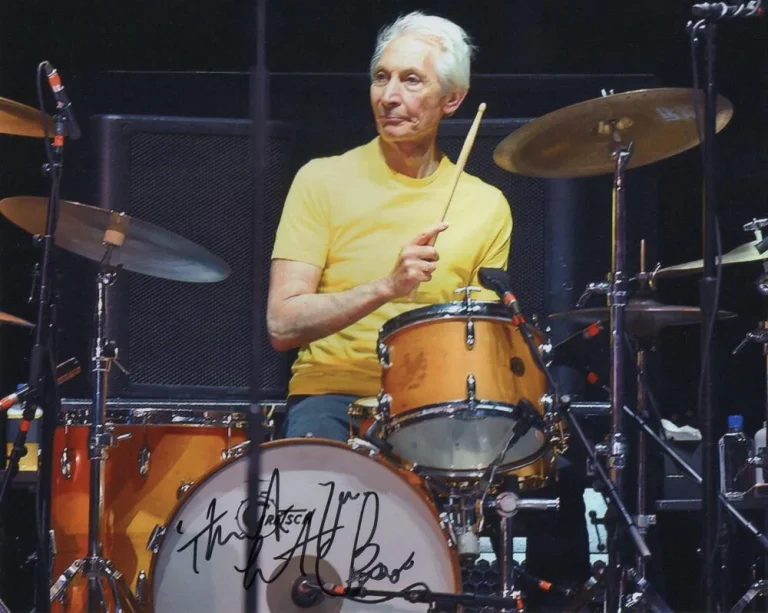 CHARLIE WATTS SIGNED AUTOGRAPH 8X10 PHOTO - ROLLING STONES, BLACK AND BLUE, ACOA