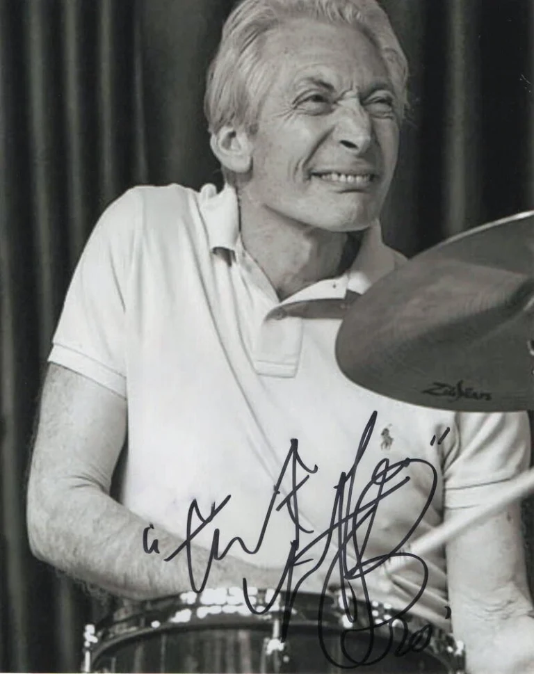 CHARLIE WATTS SIGNED AUTOGRAPH 8X10 PHOTO - THE ROLLING STONES DRUMMER, RARE!
