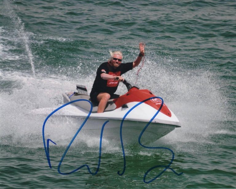RICHARD BRANSON SIGNED AUTOGRAPH 8x10 PHOTO - VIRGIN GALACTIC CEO - VSS UNITY